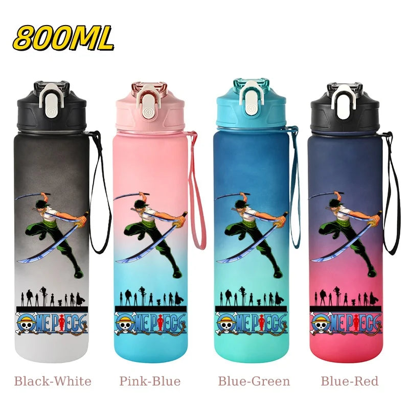 800ML ONE PIECE Monkey D. Luffy Nico Robin Anime Straw Sport Water Bottle for Easy Carry Ideal for Fitness Sports Outdoor