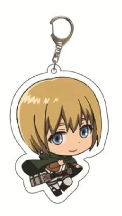 6Cm Acrylic Keychain Bag Pendant for Attack on Titan Eren Erwin Hange Cartoons Backpack Decoration Pendant Cute Anime Fan Gift