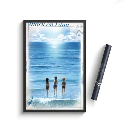 Anime Attack on Titan Poster Stickers Painting Self-Adhesive Wall Decals for Room Home HD Decor Gift