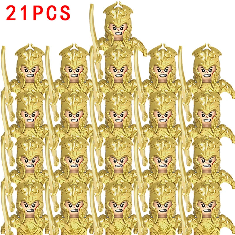 Lord Rings Elves Orcs Army Dwarf Rohan Mini Action Toy Figures Building Blocks Assembly Toys for Kids Birthday Gift