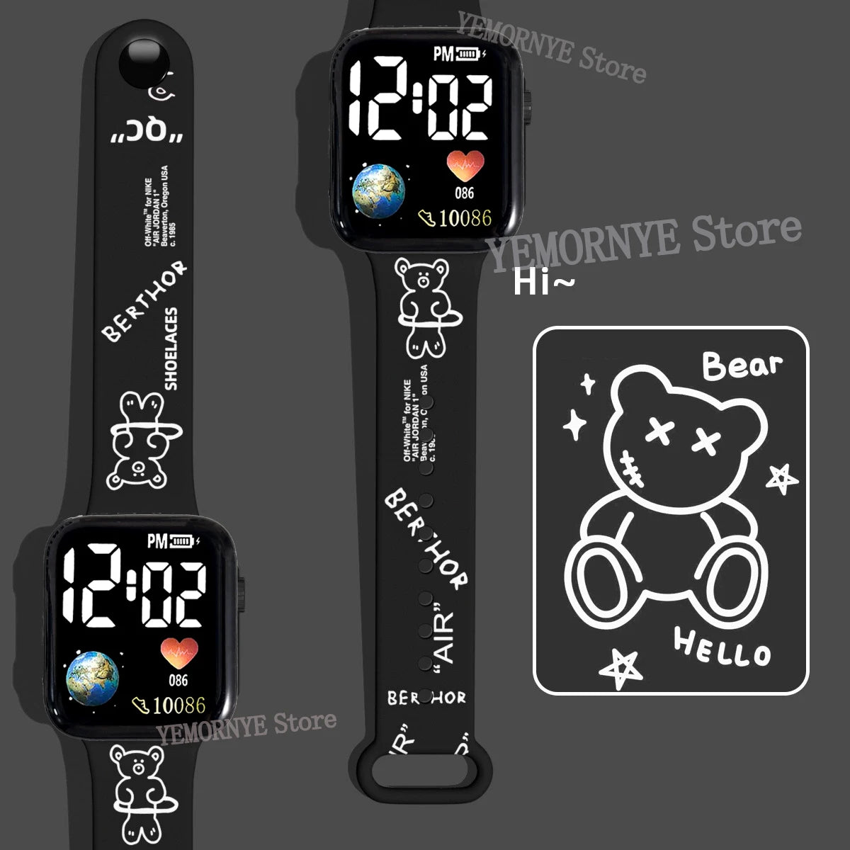 Bandai Dragon Ball Z 2 Fashion Cartoon Action Printing Anime LED Type Watches Kids Watch Birthday Gifts Toys