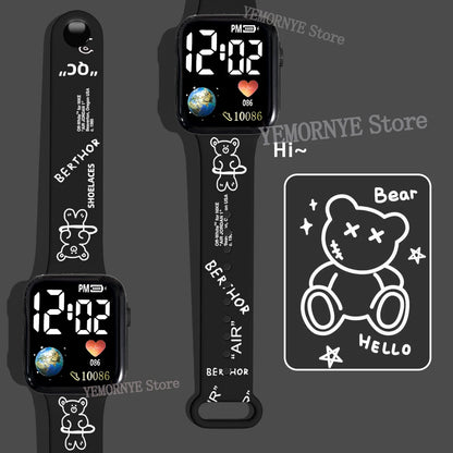 Bandai Dragon Ball Z 2 Fashion Cartoon Action Printing Anime LED Type Watches Kids Watch Birthday Gifts Toys