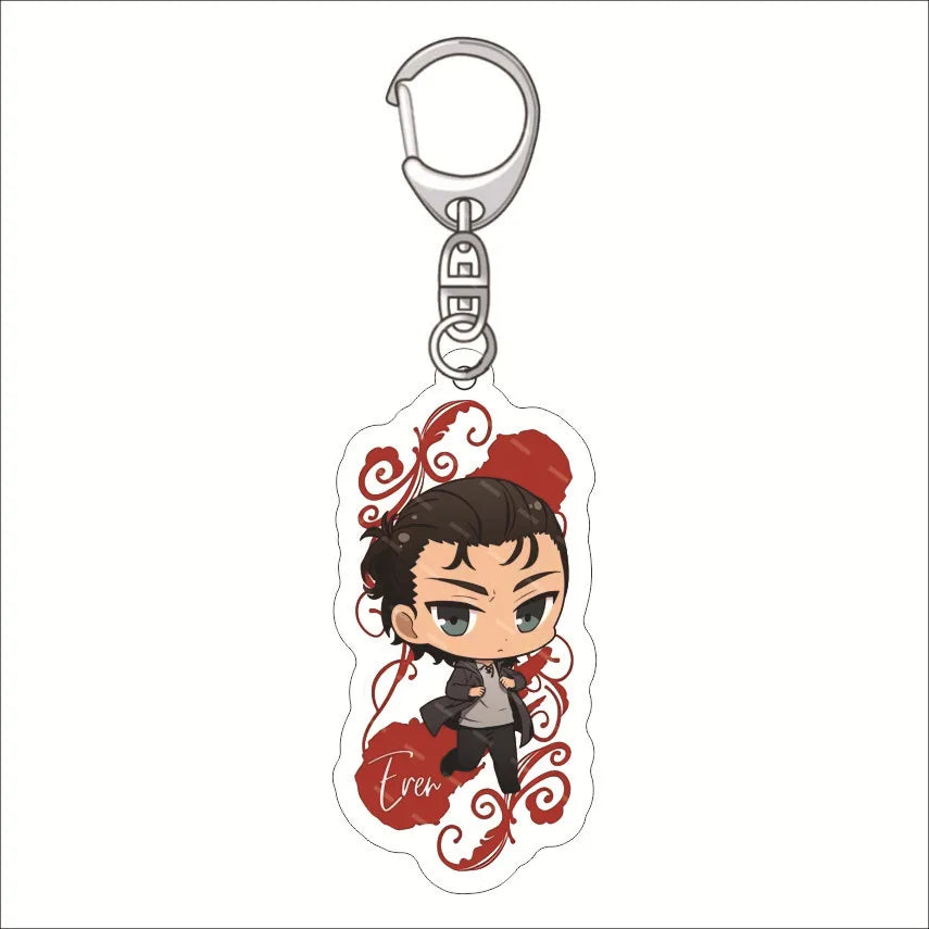55MM Anime Attack on Titan‌ Acrylic Keychain Eren Jaeger Mikasa Ackerman Armin Arlert Connie Springer Figure Pendant Gifts