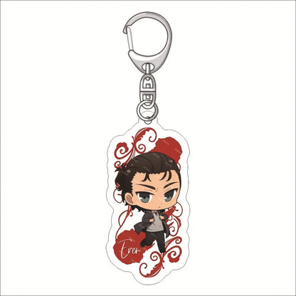 55MM Anime Attack on Titan‌ Acrylic Keychain Eren Jaeger Mikasa Ackerman Armin Arlert Connie Springer Figure Pendant Gifts