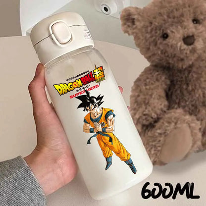 For Dragon Ball Straw Bottles 600ml Vegeta Goku Transparent Plastic Anti Drop Water Bottle Students Outdoor Capacity