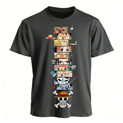 2026 One Piece Anime Luffy Zoro Ace T Shirt Men Summer Cotton Short Sleeve Graphic Tee Harajuku Streetwear Vintage Casual Tops