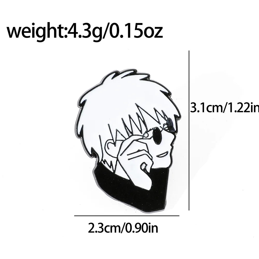 Gojo Satoru Cats Enamel Pin Kawaii Anime Role Eye Mask Cute Manga Brooches Badge Jujutsu Kaisen Anime Accessories For Backpack