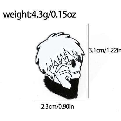 Gojo Satoru Cats Enamel Pin Kawaii Anime Role Eye Mask Cute Manga Brooches Badge Jujutsu Kaisen Anime Accessories For Backpack