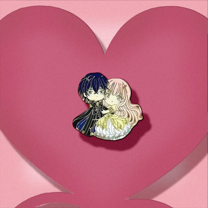 Anime couple  enamel pin