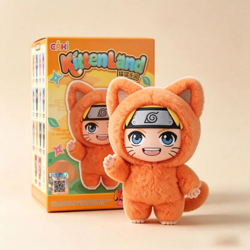 In Stock Genuine EAKI Naruto Shippuden KittenLand Vinyl Series Third Blind Box Plush Figurine Model Toys Collection Present