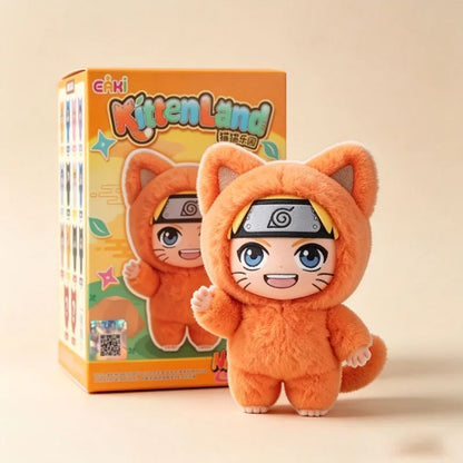 In Stock Genuine EAKI Naruto Shippuden KittenLand Vinyl Series Third Blind Box Plush Figurine Model Toys Collection Present