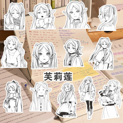 10/30/70pcs Black White Anime Frieren Beyond Journey End Stickers