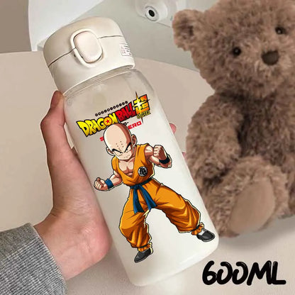 For Dragon Ball Straw Bottles 600ml Vegeta Goku Transparent Plastic Anti Drop Water Bottle Students Outdoor Capacity