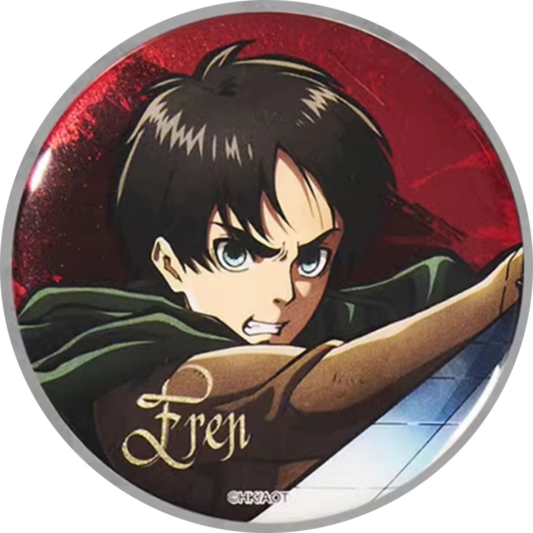58mm Anime Attack on Titan Eren Jaeger Armin Arlert Erwin Smith Hange Zoe Cosplay COSTUME Badge Pin SPTE Tinplate Brooch﻿ Prop