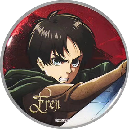 58mm Anime Attack on Titan Eren Jaeger Armin Arlert Erwin Smith Hange Zoe Cosplay COSTUME Badge Pin SPTE Tinplate Brooch﻿ Prop