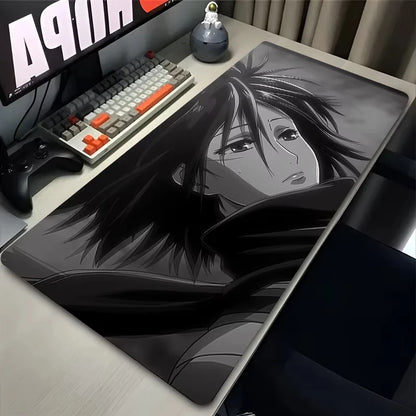 Anime Mouse Pad Large XXL Laptop Mikasa Kawaii Girl Keyboard Rug PC Gamer Cabinet Mousepad Attack on Titan Gaming Desk Mat