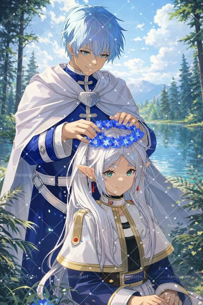 Magic Fantasy F-Frieren Beyond Journeys End Anime Canvas Painting Classic Elf Magic Girl Manga Art Poster Teens' Room Home Decor