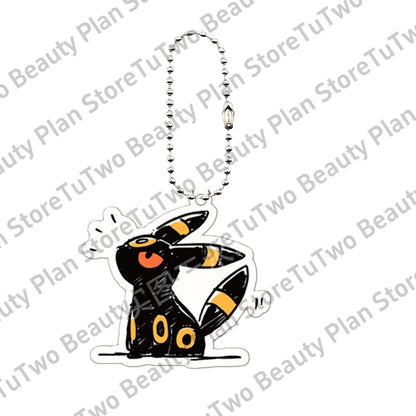 Creative Anime Pocket Monster Gengar Charizard Umbreon Cartoon Acrylic Keychain Decoration 5cm Keyring Charm Birthday Gifts Toys