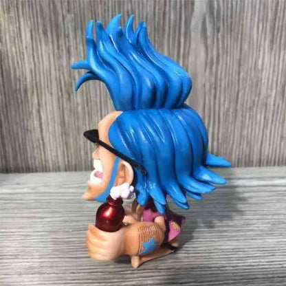 Anime One Piece Q Version Franky Figure Prone Pose With Coke Bottle Funny Face PVC Action Figure Desktop Collection Model Toy