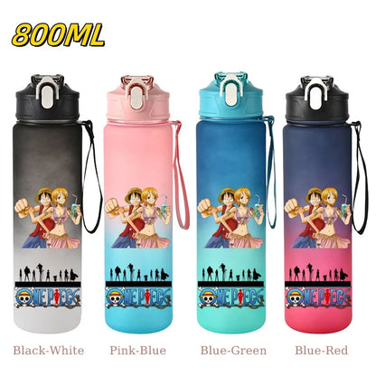 800ML ONE PIECE Monkey D. Luffy Nico Robin Anime Straw Sport Water Bottle for Easy Carry Ideal for Fitness Sports Outdoor