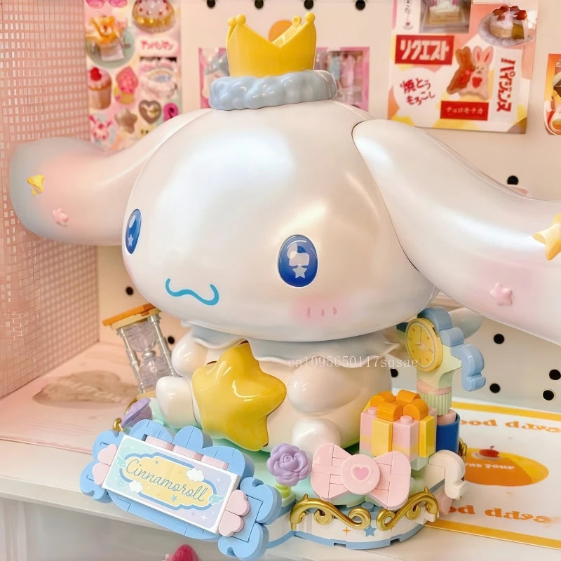 New Cinnamoroll Series Building Blocks Anime Mobile Lighting Decoration Assembly Model Jewelry Collectibles Toy Set Gifts