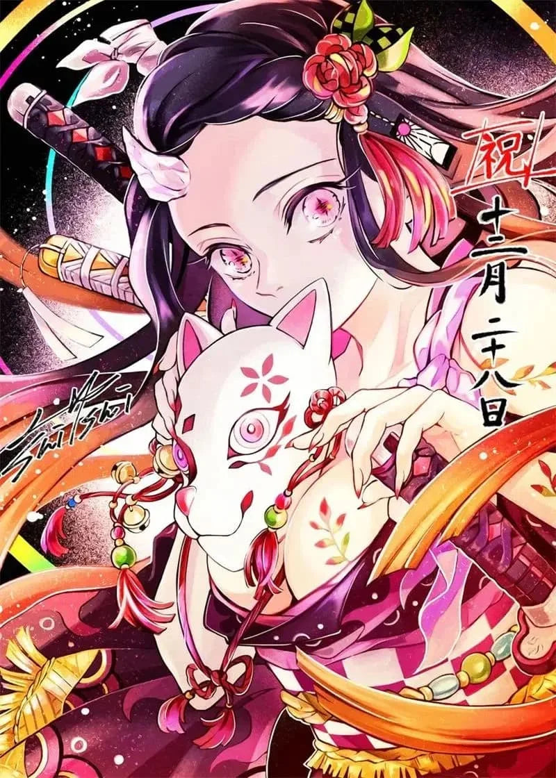 5D DIY Diamond Painting Japan Classic Hot Anime Demon Slayer Full Square Round Drill Mosaic Embroidery Home Decor Kids Gift