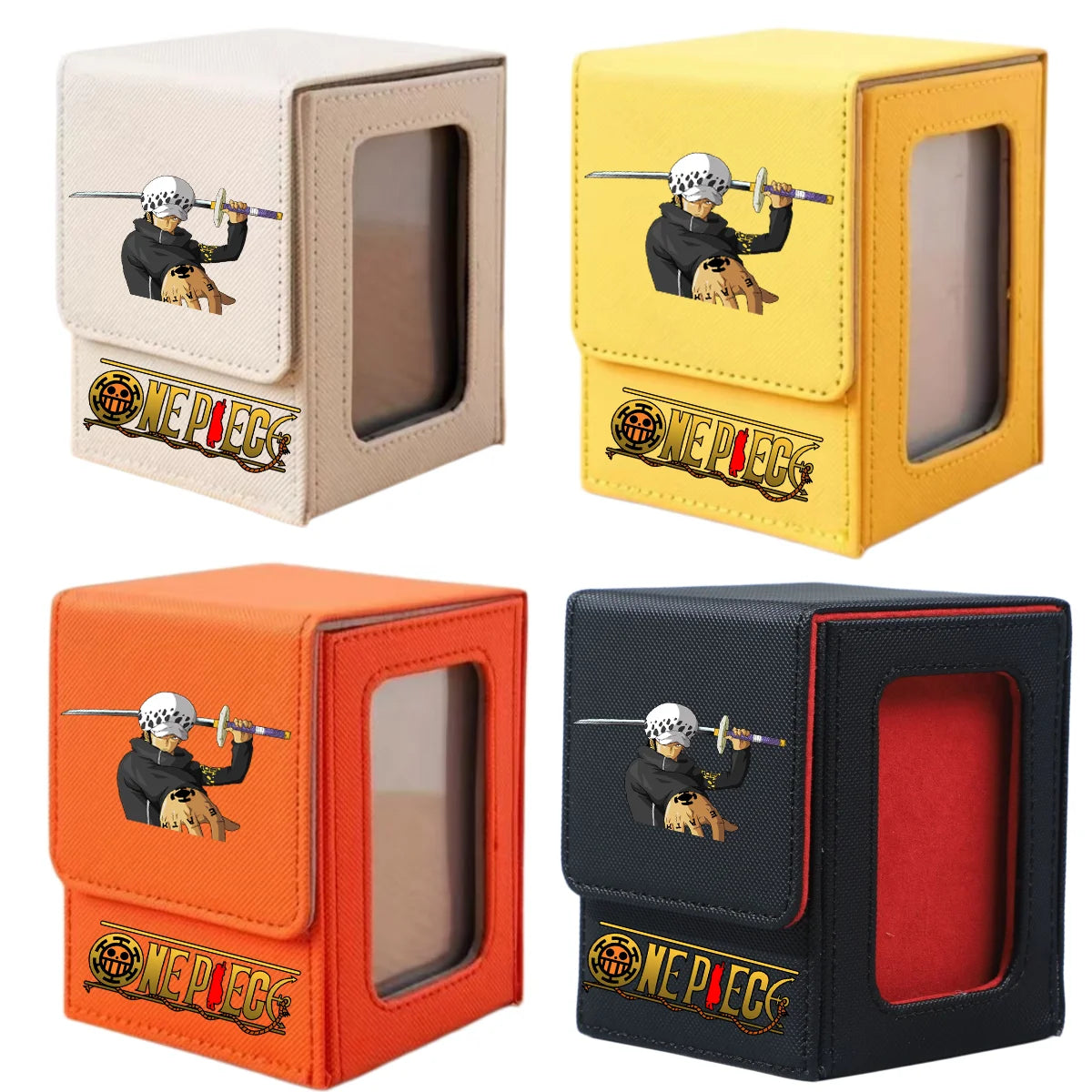 ONE PIECE Luffy Zoro Trading Card Deck Box with Window Cartoon Magnetic Closure Game Card Deck Holder Jewelry Organiser Case