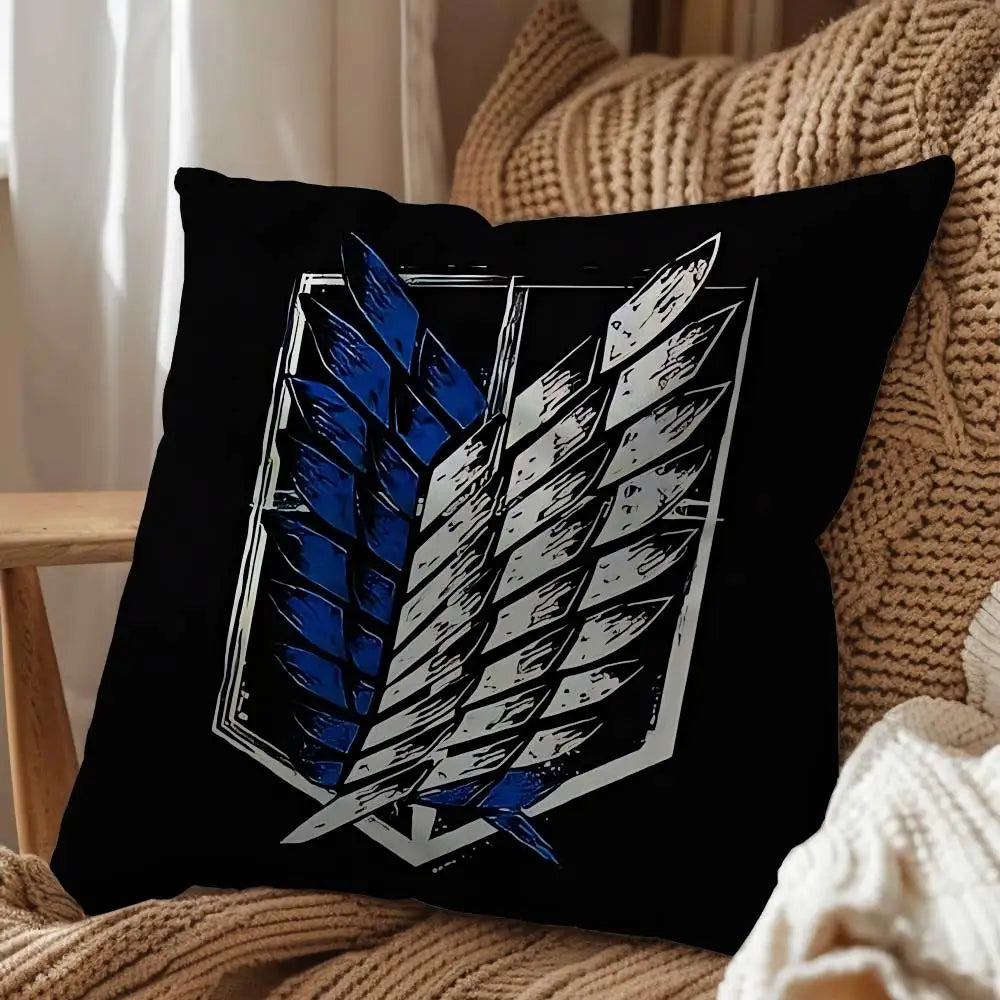 Eren Yeager Attack on Titan Print Throw Pillow Cover Square Cushion Case for Living Room Bedroom Decor