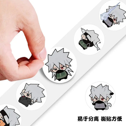 NARUTO Hatake Kakashi Cartoon Cute Chibi 500pcs Curly Stickers Kawaii Anime DIY Decoration Stickers Anime Merchandise Wholesale