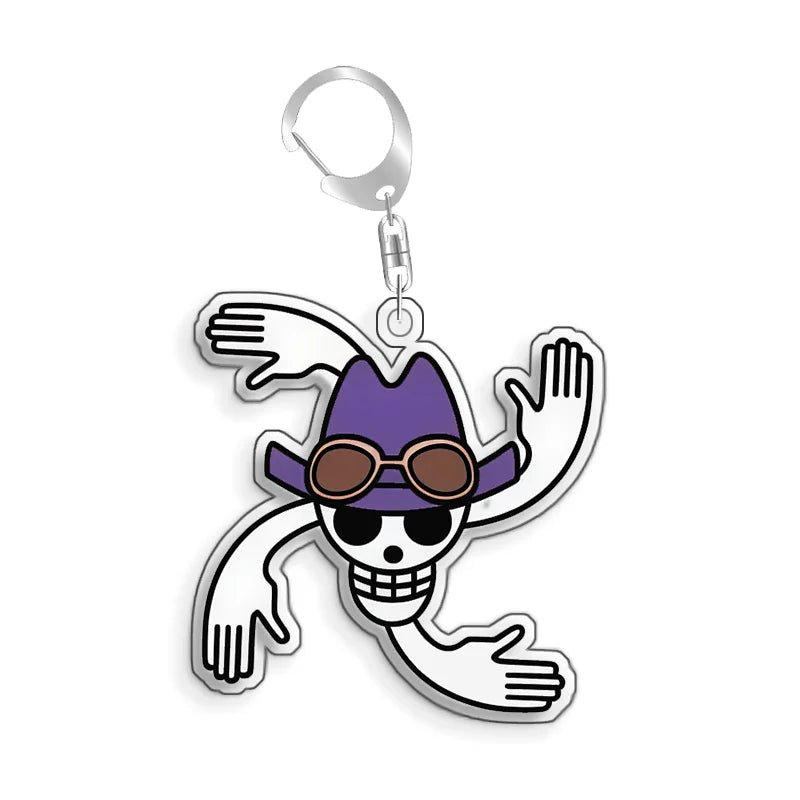 Keychain OP OPTCG Card Straw Hat Piates Brook Backpack Pendant Anime Game Fans Gift Recycled Acrylic Decoration Rare Card Toy5cm