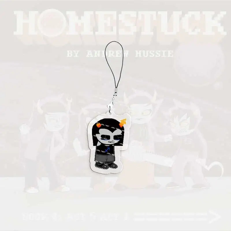 Cute Acrylic Homestuck Mobile Phone Charms Dave Strider John Egbert Karkat Small Pendant Phone Chain Keychain Fans Friends Gifts