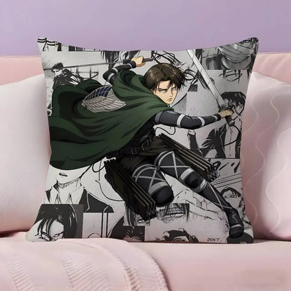 Attack on Titan Levi Ackerman Pillow Case Ultra Soft Skin Friendly Fabric Cloud Like Comfort & Concealed Zipper