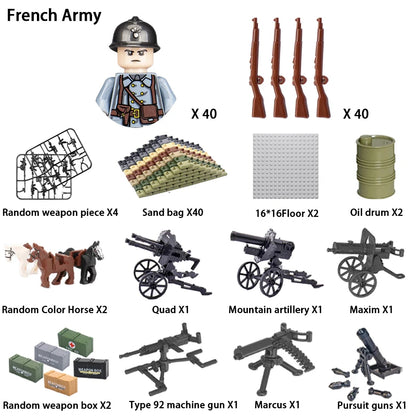 24pcs/batch WW2 Military Character WW2 Army Building Blocks Military Soldier Character Building Blocks Kids Holiday Gift Toys
