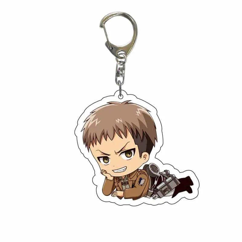 Attack On Titan Anime Peripheral Acrylic Figure Display Keychain Pendant Eren Mikasa Levi Creative Decorative Gift Accessories