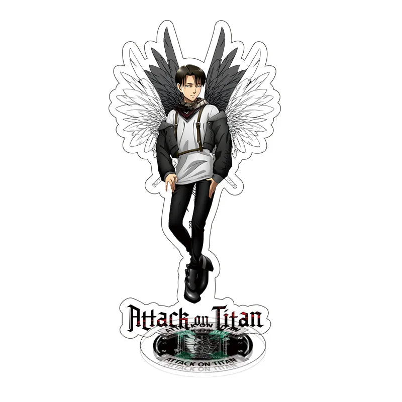 Attack on Titan Double Sided Large Standee Levi Mikasa Anime Acrylic Figure Creative Desk Decor Ornament Display Gift for Office