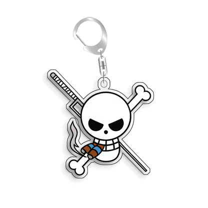 Keychain OP OPTCG Card Straw Hat Piates Brook Backpack Pendant Anime Game Fans Gift Recycled Acrylic Decoration Rare Card Toy5cm