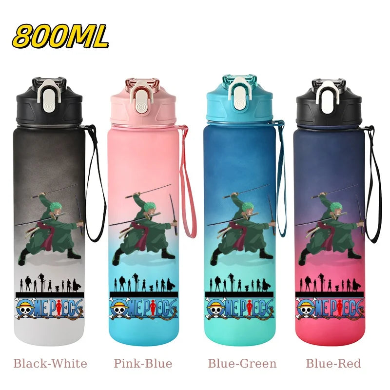 800ML ONE PIECE Monkey D. Luffy Nico Robin Anime Straw Sport Water Bottle for Easy Carry Ideal for Fitness Sports Outdoor