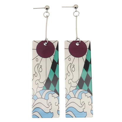 Demon Slayer Tanjiro Hanafuda Earrings