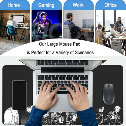 Anime Attack on Titan XXL Desk Mat Large Black White Mouse Pad Gamer Computer Mousepad Gaming Laptop Keyboard Mouse Mats Carpet