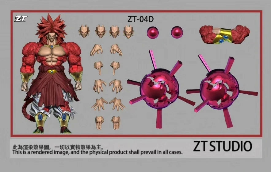 In Stock ZT Studio Figure Dragon Ball SSJ4 Broly Figurine SHF Large Special Effects Accessories Kit Action Figure Model Toy Gift