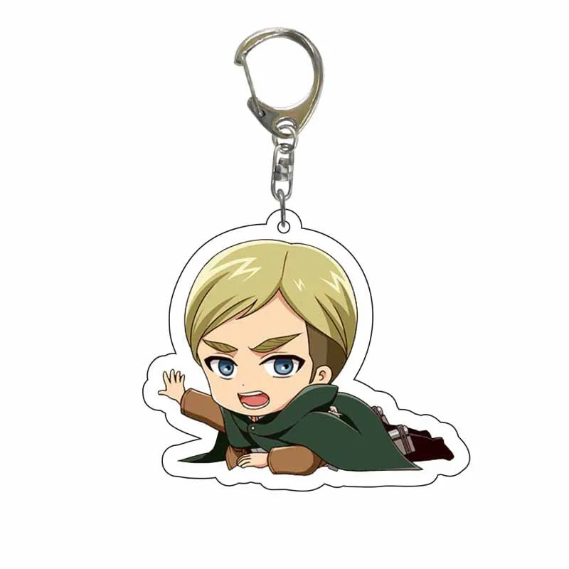 Attack On Titan Anime Peripheral Acrylic Figure Display Keychain Pendant Eren Mikasa Levi Creative Decorative Gift Accessories