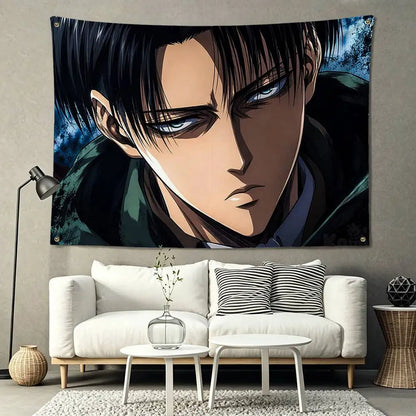 Attack on Titan Levi Ackerman Flags for Bedrooms Home Decor Items Outdoor Decors Garage Decoration Flaga
