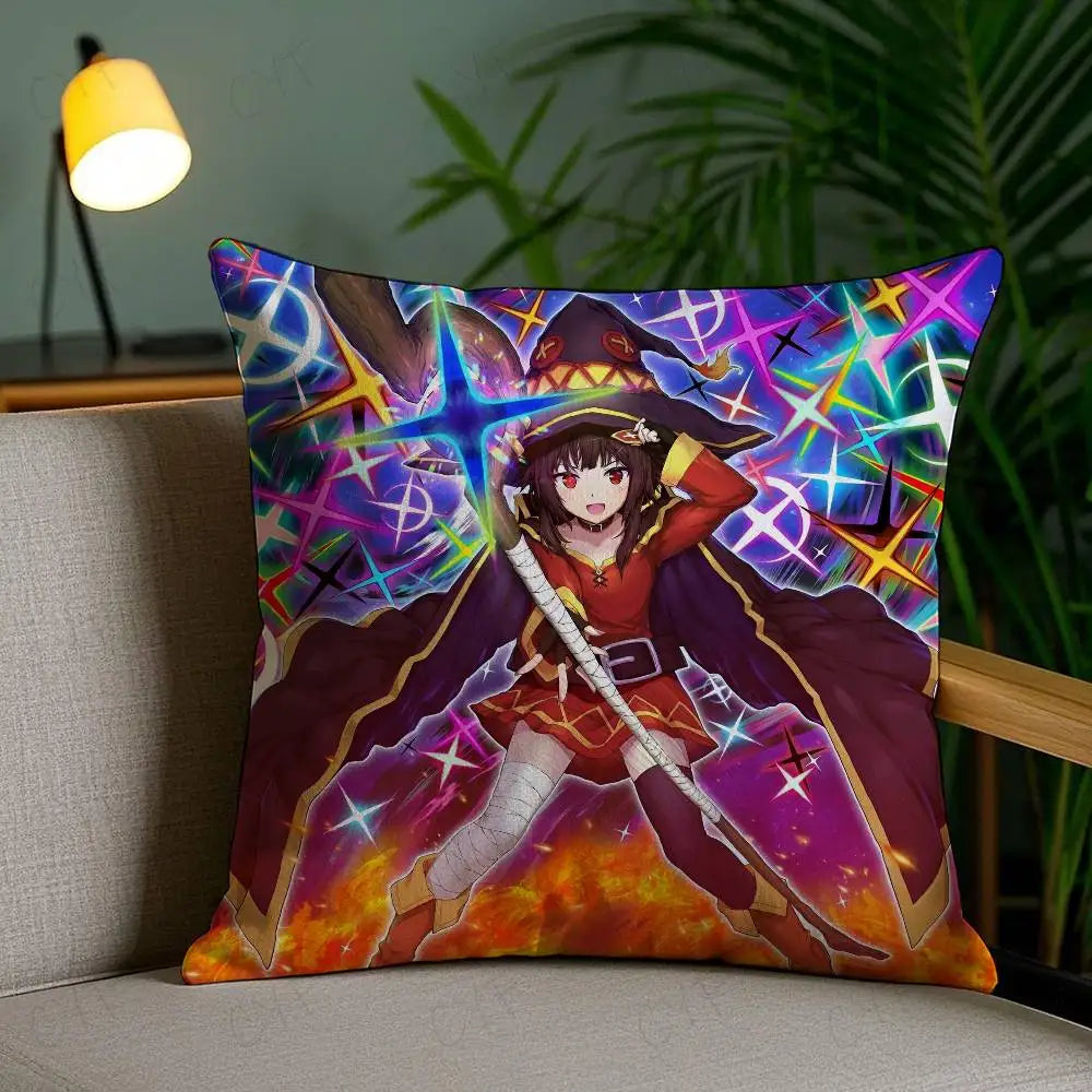 Anime k-KonoSuba M-Megumin Pillow Case Custom Printed Brushed Fleece
