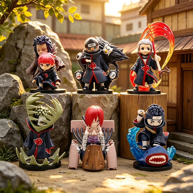 Hot Bandai Naruto Shippuden Akatsuki Series Anime Figure Peripheral, Naruto Trendy Doll, Creative Desktop Orname Surprise Gifts