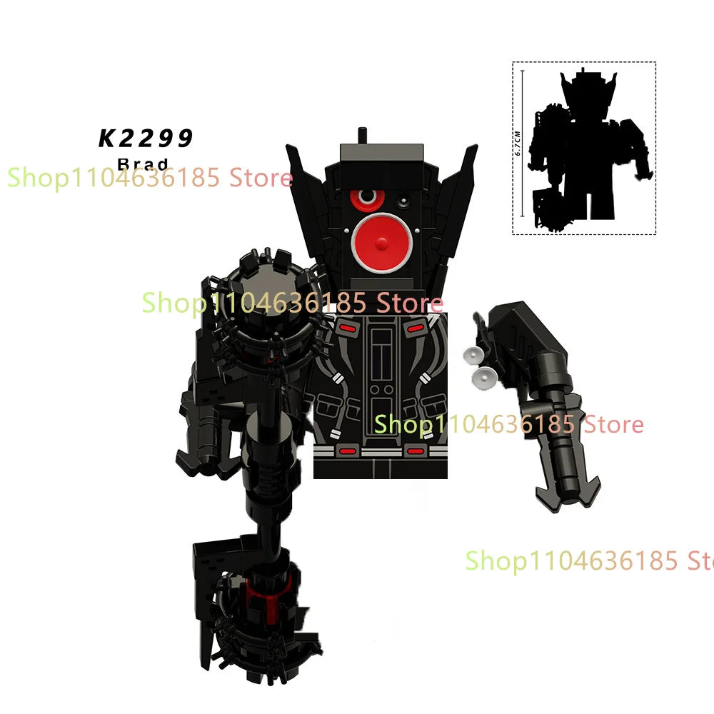 New KDL DJ Upgrade War-Damaged Skibidi Toilet Man Figures Anime Block Toys TvMan Titan Bricks Model Toy For Kid Birthday Gift