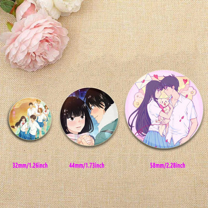 Kimi Ni Todoke Tinplate Pin Round Cartoon Snap-in Brooches