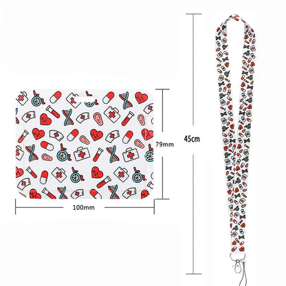 100 Styles Anatomy Credential Holder Keychains Neck Lanyard Pass Card Anime Credit Card Holder Keychain Straps Wholesale