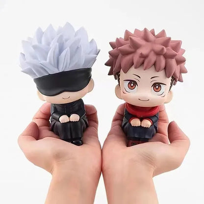 [Caliente] Jujutsu Kaisen Chibi Conjunto De Figuras Sentadas: Yuji, Gojo, Megumi, Nobara-gran Cabeza Lindo Anime Juguete Para