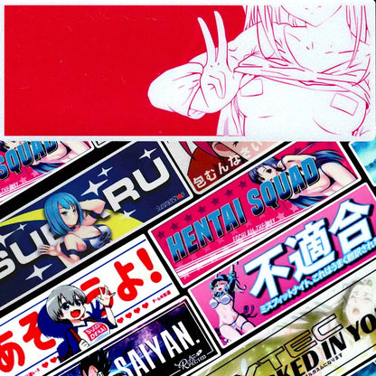JDM Anime Girl Car Sticker Reflective Waterproof Vinyl Decals