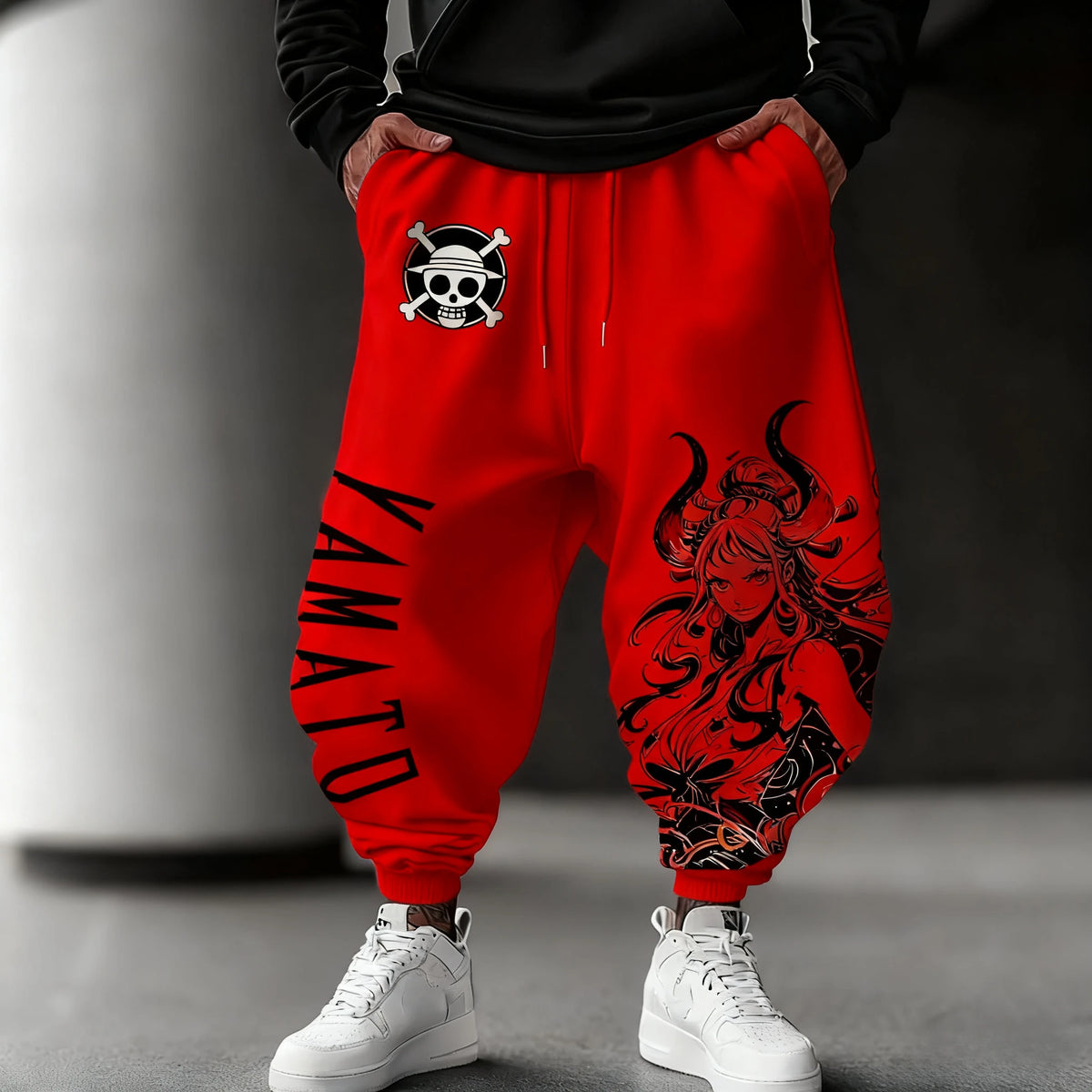 ONE PIECE Anime Yamato Printed Sweetpants 2025 Autumn/Winter Men's New Hip Hop Trend Y2K Casual Loose Sports Tapped Pants